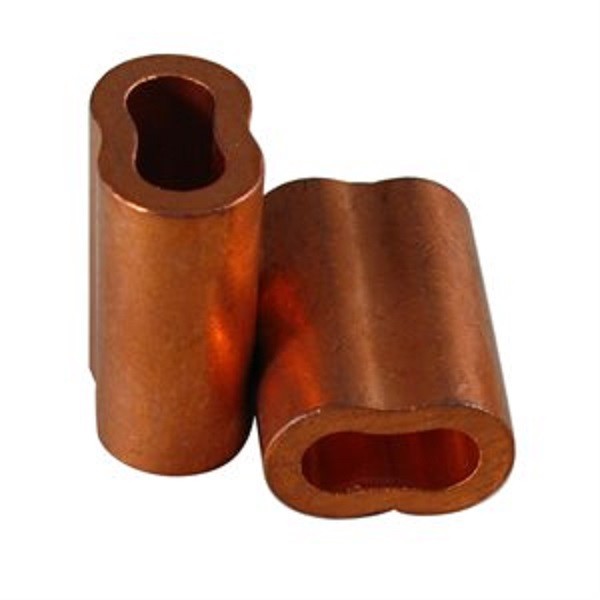 Copper Swage Sleeves for Wire Rope Cable, Size 1/4″ (Qty 10)