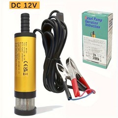 12V Submersible Pump Portable Mini Refueling Pump Diesel Fuel Oil Water Transfer