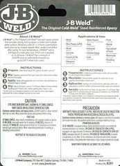 J-B Weld ORIGINAL COLD-WELD STEEL REINFORCED EPOXY Dark Grey PROFESSIONAL 5020PS