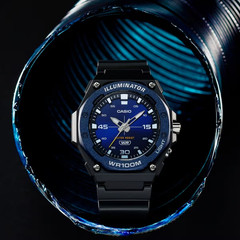 Casio MW-620H-2AV Men’s Black/Blue Analog Sport Watch 100M WR LED Light Resin