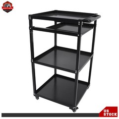 3-layers Av Cart Rolling Projector Cart Shelf Laptop Printer Storage Cabinet