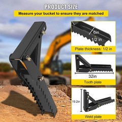 Landhonor Backhoe Thumb 32/36in Steel Plate Excavator Tractor Universal ClawWeld