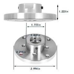 4-Inch Steel Wood Lathe Face Plate, 1 Inch x 8 tpi Threaded With Set Screws