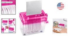 Portable Hand-Powered Shredder – Quiet Operation & 1L Capacity in Delightful Red