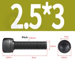 M2 M2.5 M3 M4 M5 Allen Bolt Hex Socket Cap Screws Black Steel 12.9 DIN912 Coarse