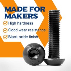 M4-0.7 x 12mm Button Head Screws Bolts, Allen Drive, 10.9 Alloy Steel, Full T…