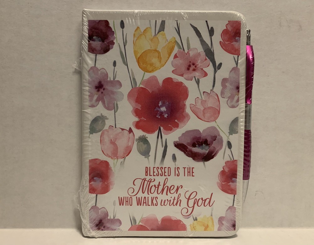 Blessed Is the Mother Who Walks With God (Flowery Journal) w/ Pink & Silver Pen
