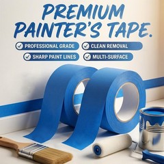 Painters Tape 2 Inch Wide（ 1.89 in. x 55 Yds）, 6 Rolls – Blue Masking Tape fo…