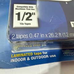 Brother TZE2312PK 12mm Black on White Tape 2 Pack 1/2” Tape Indoor Outdoor ~NEW