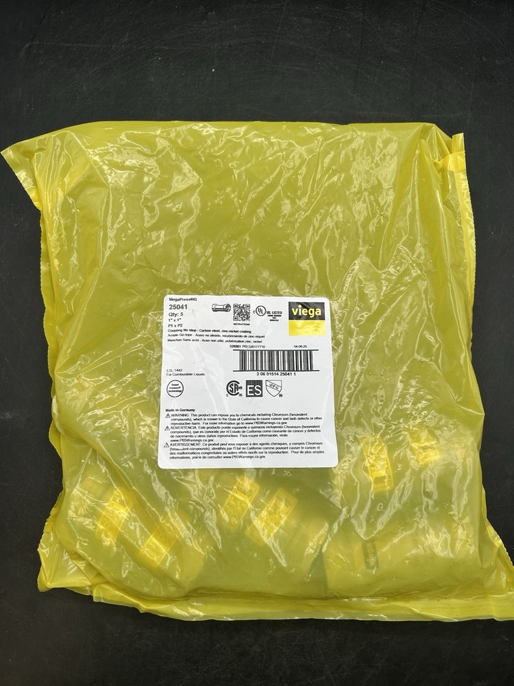 VIEGA MEGAPRESSG MegaPressG coupling No stop, 1″ x 1″, 25041 (5PACK)