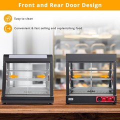 ROVSUN 26″ 3 Tiers Commercial Heat Food Pizza Warmer Display Cases 86 – 185℉ New