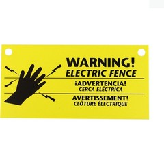 3-Pack Electric Fence Warning Signs – English, Spanish, French – High Visibility