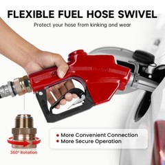 1” Auto Fuel Nozzle Auto Shut Off Diesel Transfer Nozzle W / Fuel Hose Swivel