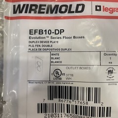 WIREMOLD EFB10-DP 2.3X4.652 DEVICE PLATE WHITE