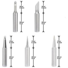 5x Lead-free Replacement Pencil Soldering Tip Solder Iron Tips 900M