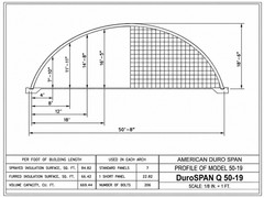 50x35x19 DuroSPAN Steel Building DIY Quonset Home Cabin Kit Open Ends