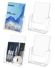 Acrylic Brochure Holder 6 x 9 inch, 4 Pack Flyer Holder Compatible with 4 x 6…