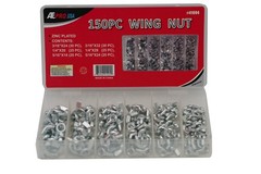 150 Pc Wing Nut Assortment | Standard 3/16″-5/16″ | Steel | Corrosion Resistant