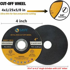 50 Pack 4 inch Metal Cut Off Wheels with 5/8″ Arbor For Grinder Cutting Disc