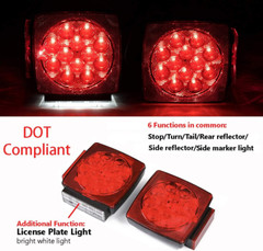 Rear Led Submersible Trailer Tail Lights Kit Boat Truck Waterproof 12V