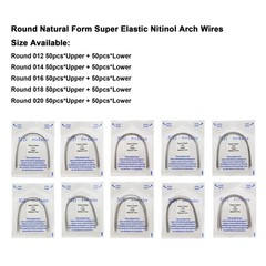 100pc Orthodontic Arch Wire Niti Stainless Steel Round Rectangular Ovoid Natural