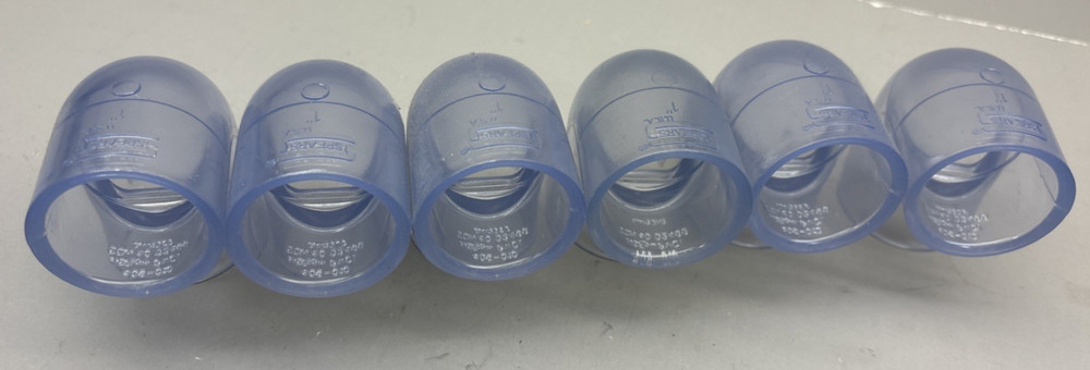 LOT of 6 Spears 406-010 1″ PVC 90 ELBOW SOCKET SCH40 Clear