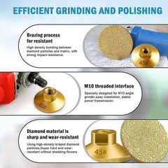 3-Pack 2″ Brazed Diamond Flat Grinding Disc Cup Wheel Angle Grinder — Lot Availa