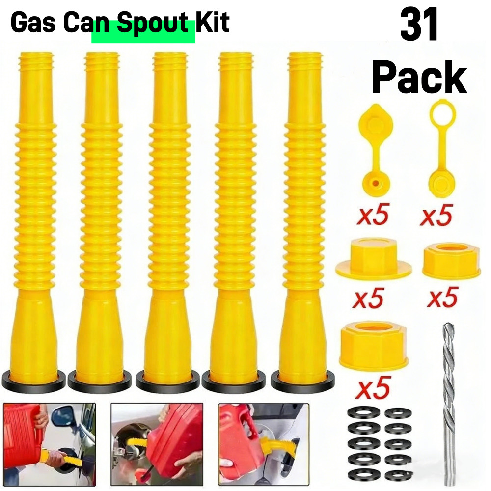 5x Gas Can Spout Nozzle Vent Kit Replacement For Old Style Caps Plastic Gas Cans