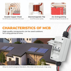 50A Solar Panel Disconnect Switch 400V DC/AC PV Disconnect Switch Outdoor Miniat
