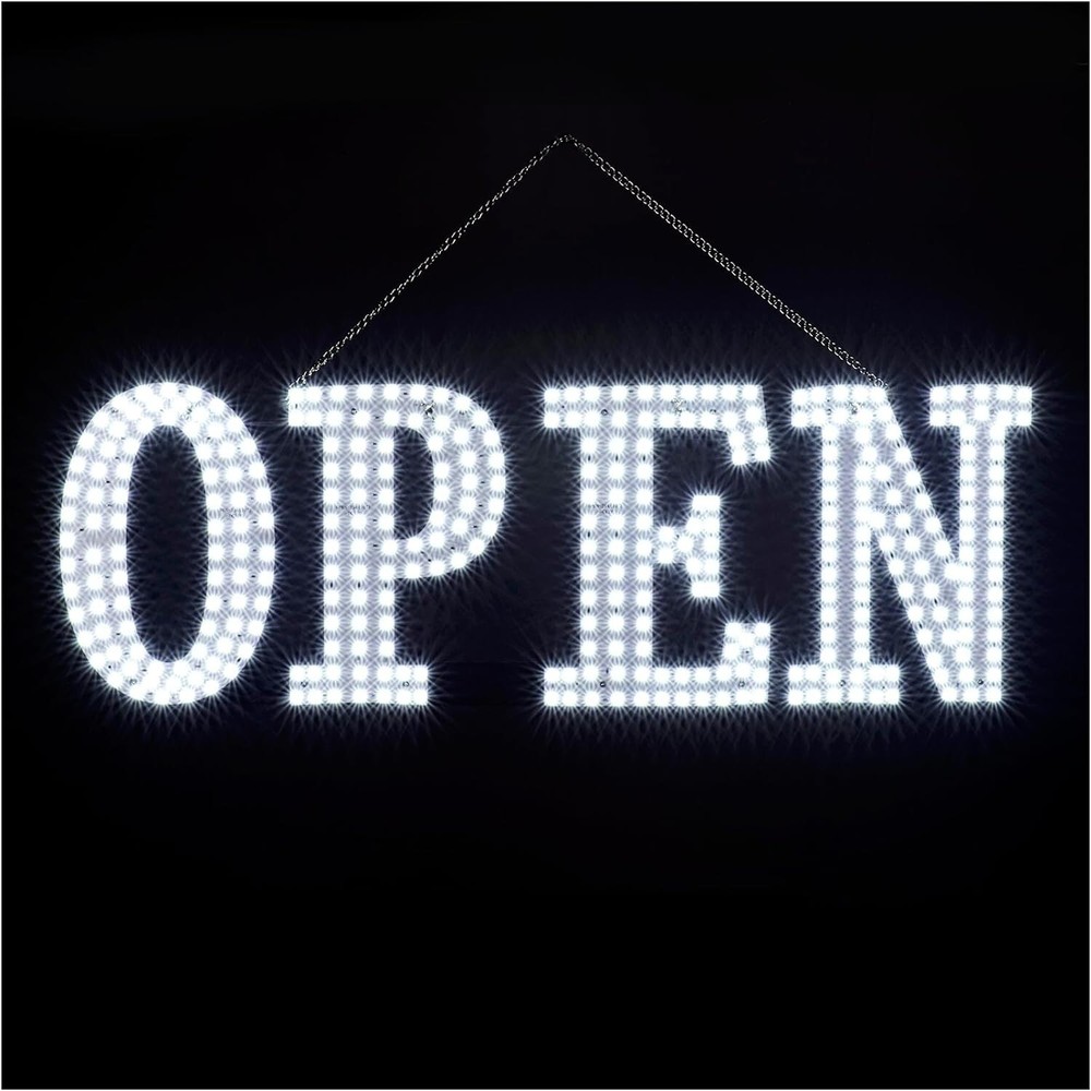 Ultra Bright 40″x14″ Large LED Open Sign for Business with Hanging Installation