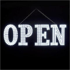 Ultra Bright 40″x14″ Large LED Open Sign for Business with Hanging Installation