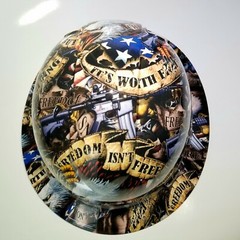 NEW FULL BRIM Hard Hat custom hydro dipped FREEDOM ISN’T FREE USA AMERICA sick