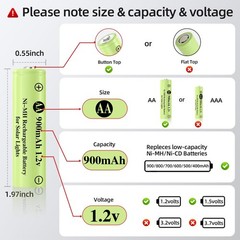 Jiajax Aa 1.2V Ni-Mh Rechargeable Battery Double A 900Mah 1.2V Rechargeable