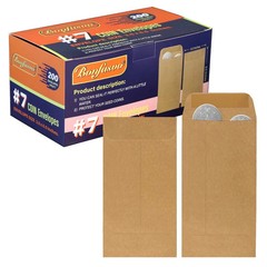 200 Pack #7 Kraft coin envelope 3.5 x 6.5 inches Kraft Envelopes Classic Smal…