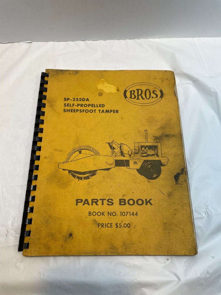 Vintage Bros SP-255D A Sheepsfoot Tamper Parts Book 107144 Manual Breakdown