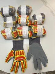 Impact Resistant Work Gloves Ormadus 6 Pairs Sandy Foam Nitrile Coated Sz Small