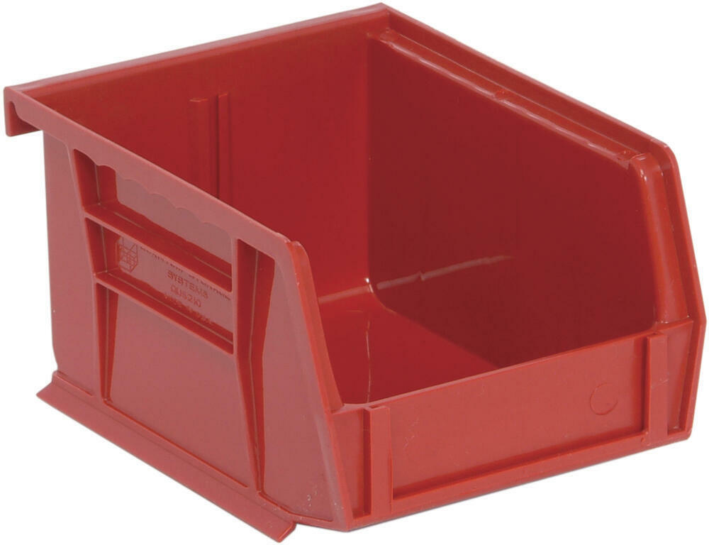 6 pack Storage Bins 5-3/8×4-1/8×3 inch Red Plastic Small Parts Container Stack