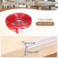 13.1ft (4M) x 0.6″ (15MM) Clear Furniture Corner Guard with 4 Corners Guards