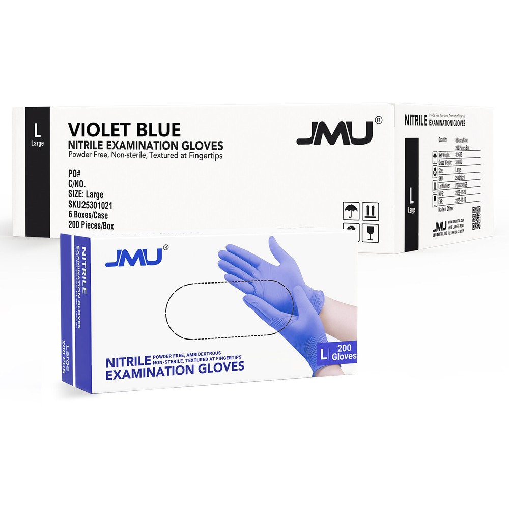 200pcs M Size 3.5 Mil Disposable Medical Exam Nitrile Gloves Latex & Powder Free