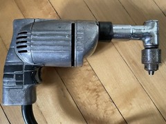 Vintage THOR Silverline 1/4″ Angle Drill WORKS MISSING Trigger plug in electric