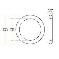 50Pcs 5mm x 8mm x 1.5mm O-Rings Nitrile Rubber ,Seal Rings,Sealing washer