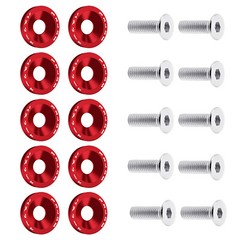 10/20PCS Universal JDM M6 Fender Washers & Bolts Bumper Nut Car Engine Screw Kit