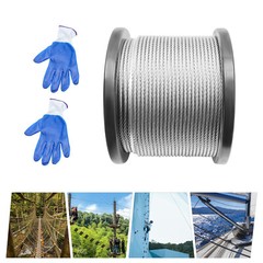 1/4 inch Stainless Steel Cable 300FT T304 7×19 Steel Wire Rope Aircraft Cable