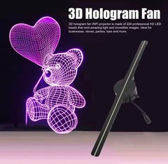 3D Hologram Fan 16.5in LED Advertising Display WiFi Projector 224 LEDs Sign