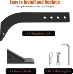 1/5/6 X 18” Box Scraper Scarifier Shank with 4 Holes Removable Teeth and Pins