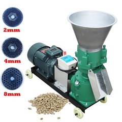 3 Roller Farm Animal Feed Pelletizer 2/4/8mm Plate Feed Pellet Mill Machine 220V