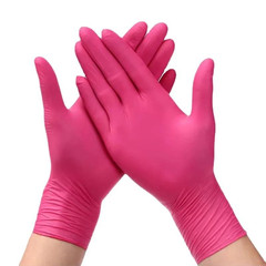 Pink Nitrile Disposable Gloves 20/50Pcs Powder & Latex Free Gloves for Kitchen C