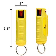BURN Pepper Spray 0.5oz Keychain Security Case Molded Yellow 2 PACK
