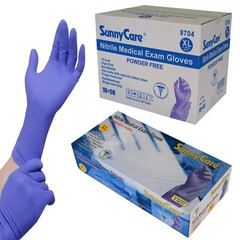 500pcs #8704 SunnyCare 12″ Nitrile Exam Glove High Risk Heavy Duty 8mil X-Largr