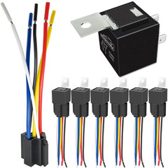 80/60Amp 12V 5-Pin Relay Kit SPDT 12-Volt Automotive Relay w/ Heavy-Duty Pigtail